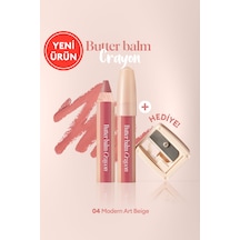 Clio Kremsi Renkli Dudak Balmı + Kalemtıraş Clio Butter Balm Crayon 004 Modern Art Beige 004
