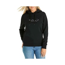 Halo Infinite Logo Baskılı Siyah Kadın Kapşonlu Sweatshirt
