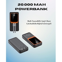 Hubrendy Tekno 20000 Mah Powerbank Çok Kablolu, Dijital Göstergeli, Yüksek Hızlı Şarj Cihazı Diğer