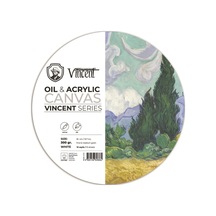 Vıncent Oıl Acrylıc Daire Canvas Whıte 300gr 35cm 10 Sayfa Yağlı Ve Akrilik Boya Defteri