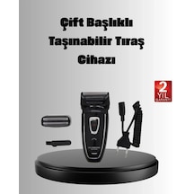 Lb Şarjlı Kablosuz Tıraş Makinesi Çift Başlık Kuru Tıraş Ergonomik Taşınabilir