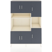 Hyperion Dolap 9 Raflı 6 Kapaklı 132x44x195 Aytaşı-antrasit/a... Aytaşı