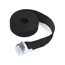 Siyah Polyester Bağlama Kayışı, Ayarlanabilir Metal Sabitleme Aparatlı, 1,5 Metre Uzunluk, 2,5 Cm Genişlik, Koli,