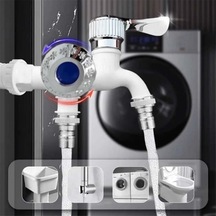 Bosphorusboutique02 2 Adet Yeşil Musluk Ayırıcı Bahçe Hortumu Çift Musluklu Çok Renkli