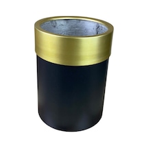 Cihan Çiçekçilik Gold Kemerli 40x30 Siyah Saksı Beyaz- Yeşil