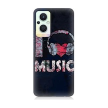 Oppo Reno 7 Lite Uyumlu I Love Music Desenli Silikon Kılıf