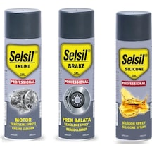 Oto Bakım Seti Motor Temizleme Spreyi 500 Ml, Silikon Sprey 500 Ml, Fren Balata Spreyi 500 Ml