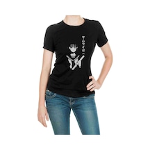 Anime One Punch Man Baskılı Siyah Kadın Tshirt (534298755)