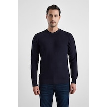 Süvari Lacivert Regular Bisiklet Yaka Kazak Tr2013700487-m09