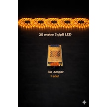 3 Çipli 25 Metre Led + 30 Amper Trafo Amber