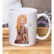 Bk Gift Kişiye Özel Karikatürlü Kadın Tasarımlı Beyaz Kupa Bardak-132, Arkadaşa Hediye , Karikatürlü Kupa Bardak Kobitmeyen138591 Bk Gift