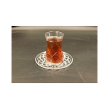 Kesme Polo Desenli Heybeli Çay Takımı Beyaz