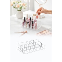 Şeffaf 15 Bölmeli Makyaj Organizeri Ruj Oje Fırça Makyaj Kutusu Diğer