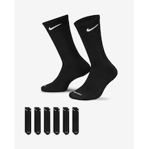 Nike Everyday Plus Destekli Antrenman Crew Çorapları 6 Çift Siyah Sx6897-010 Sıyah