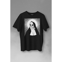 Skull Rahibe Kuru Kafa Gothic Dark Baskılı Tişört Unisex T-shirt 001