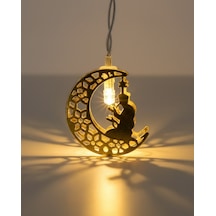 Ramazan Ay Işığı Secde Eden Adam Silüetli Led Peri Işığı Beyaz