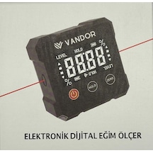 Vdr Dijital Açı Ölçer Miknatıslı Eğim Göztergeli Lazer Işık