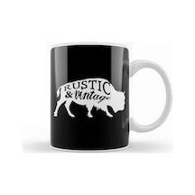 Retro Animal Stag Nvr Out Of Style Black Kupa Bardak Porselen Karışık