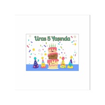 Yaş Pasta Temalı Doğum Günü Afişi 50x70 Cm 0-99