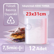 Kilitli Şeffaf Torba 12'li 7.5 Mikron 23 x 31 CM