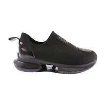 Dgn 1053 Kadin Kalin Taban Strech Detayli Silver Taşli Sneakers Ayakkabi 1053-2025-R1534 Siyah