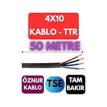 Öznur 4x10 Ttr Kablo Metre Seçenekli Siyah - 50 Metre