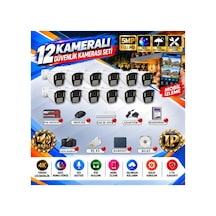 12 Kameralı 4k Sesli İp Güvenlik Kamerası Seti 5mp Gece Renkli Görüş 21 Warm Led Poe 421wsp
