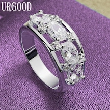 925 Ayar Gümüş Aaa Zirkon Yüzük Hediye Romantik Takı