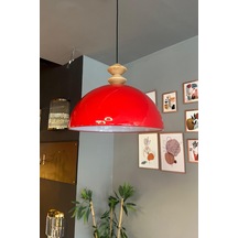 Linate Kırmızı Q Kafa Başlık Avize Tekli Sarkıt Salon Kuaför Dekoratif Aydınlatma Kırmızı