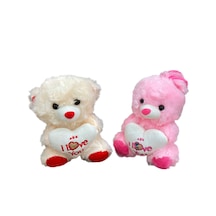 I Love You Yazılı Kalpli Yastıklı Peluş Ayı 20 Cm 1 Adet
