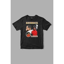 Kendrick Lamar Retro Baskılı Tişört Siyah