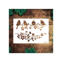 Kk Swords Stencil Tasarım Ku016 Kuşlar - Dekoratif Duvar, Eşya, Fayans,kumaş Boyama Şablonları 21x30cm Ku01600000002
