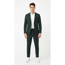Pike Kumaş Jogger Pantolonlu Erkek Takım Elbise Torba Cepli Tek Düğme Slim Fit Kombin Yeşil Pike Kumaş Jogger Pantolonlu Erkek Takım Elbise Torba Cepli Tek Düğme Slim Fit Kombin Yeşil