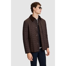 U.S. Polo Assn. Erkek Koyu Kahverengi Polo Yaka Fermuarlı Çıtçıtlı Mont 50328186-vr084