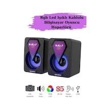 Bilgisayar Hoparlörü Rgb Led Işıklı Laptop Gaming Oyuncu Hoparlörü 1+1 Ses Sistemi Spreaker
