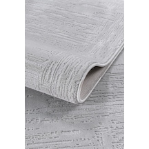 Badelya Home Gri 7102 Modern Desen Doğal Taban Saçaklı Salon Koridor Mutfak Çocuk Oturma Odası Halısı Yolluk 7102-gri