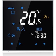 Mufunye BAC-3000ALW İki Borulu Wifi Dijital Programlanabilir Sıcaklık Kontrol Akıllı Oda Termostatı Siyah A