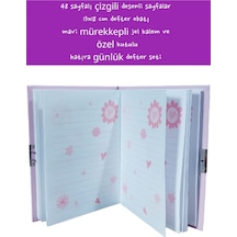 48 Sayfalı Çizgili Desenli Sayfalar 13x18 Cm Defter Ebatı Mavi Mürekkepli Jel Kalem Özel Kutulu 4