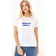 Phoenix Riders 2 Baskılı Beyaz Kadın Tshirt