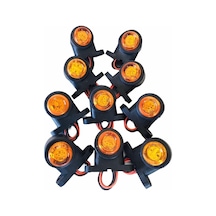 12 Ledli Mini Takoz Lamba - Kırmızı Sarı 10 Adet 12-24 Volt