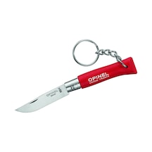 Opinel No 4 Anahtarlıklı Paslanmaz Çelik Çakı, Kırmızı Ahşap Saplı