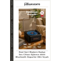Özel Seri Modern Radyo Ses Cihazı Eğlence Aleti Bluetooth Hoparlör D61 Siyah