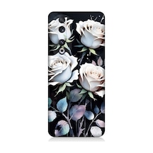 Huawei Honor 90 Uyumlu Beyaz Güller Sessizliği Desenli Silikon Kılıf Çok Renkli