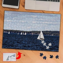 Denizde Yelkenli Tekneler 240 Parça Puzzle Yapboz Tablo-422059