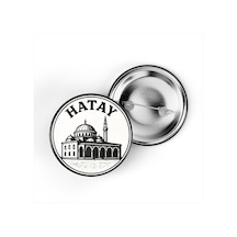 5 Adet İğneli Çanta Rozeti - Habib-i Neccar Camii - Hatay - 44 MM Çok Renkli