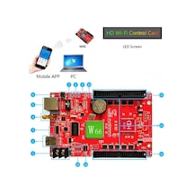 Hd-w66 Led Panel Kontrol Kartı 16 Sıra Usb+ Wı-fı Bağlantı 512 X 2048 Piksel Diğer