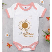 Bitmeyenkartus Bk Kids Kişiye Özel Pembe Bebek Body Zıbın - Model 20 Çok Renkli
