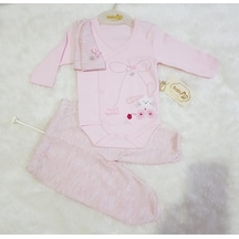 Candysbebe Kız Bebek Pembe Patikli Takım Pembe