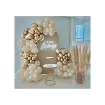 Krom Gold Ve Pastel Deniz Kumu Balon Zinciri 100 Adet Mix