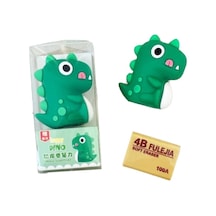 Dinozor Kalemtraş 3d Şekilli Silikon Kalemtraş - Yeşil